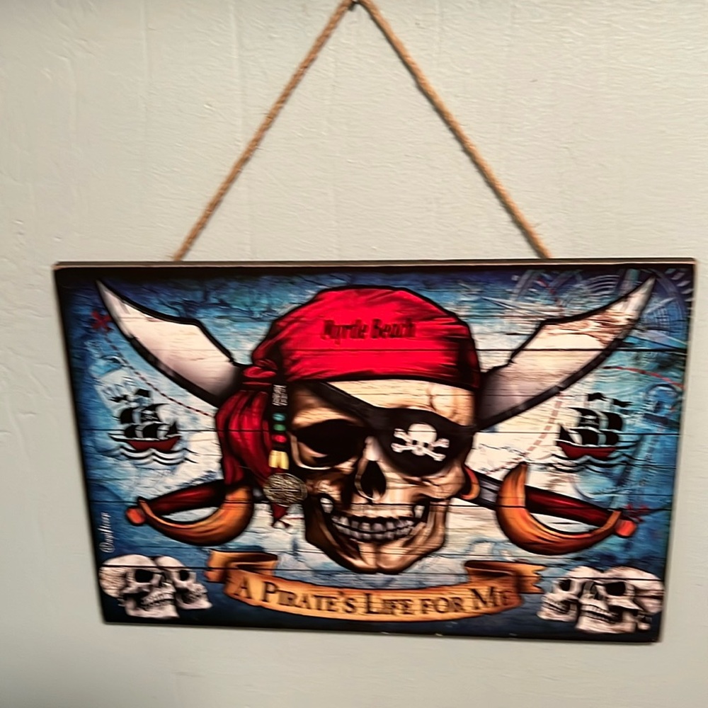 Myrtle Beach 🏝️ A pirate’s 🏴‍☠️ life for me sign hand painted brand new W/tags